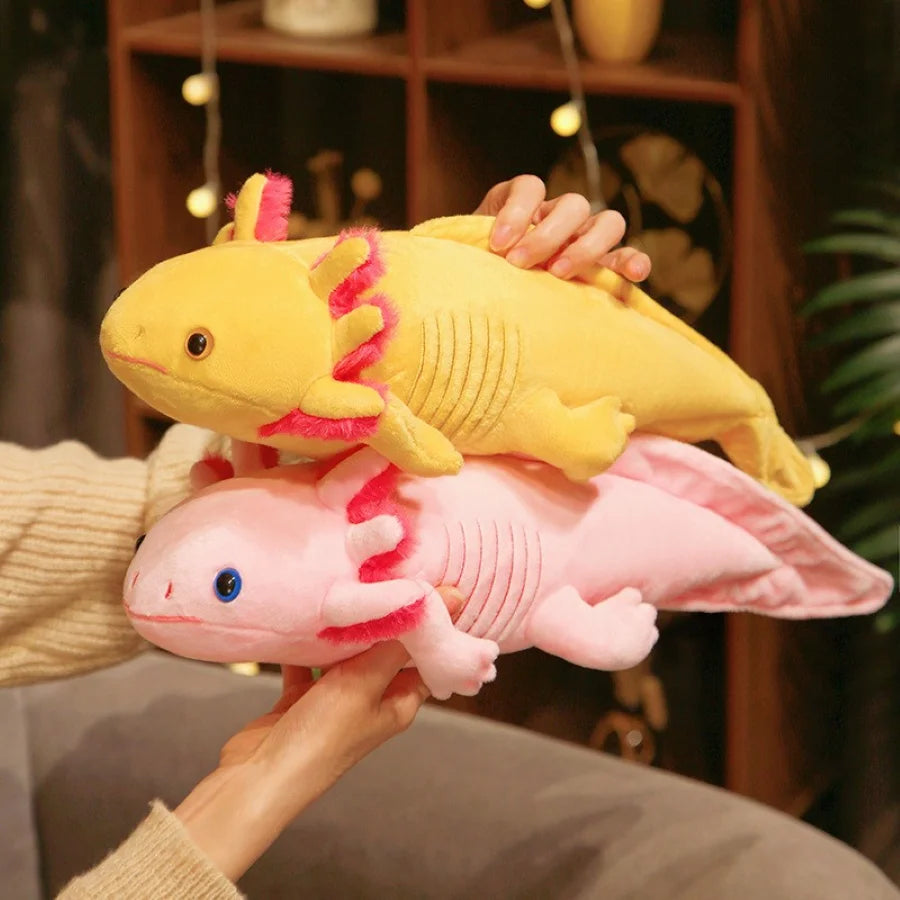 Axolotl Plush Pillow Colorful Newt Stuffed Animal Cushion