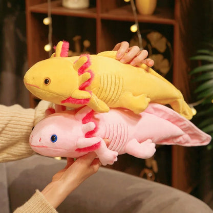 Axolotl Plush Pillow Colorful Newt Stuffed Animal Cushion
