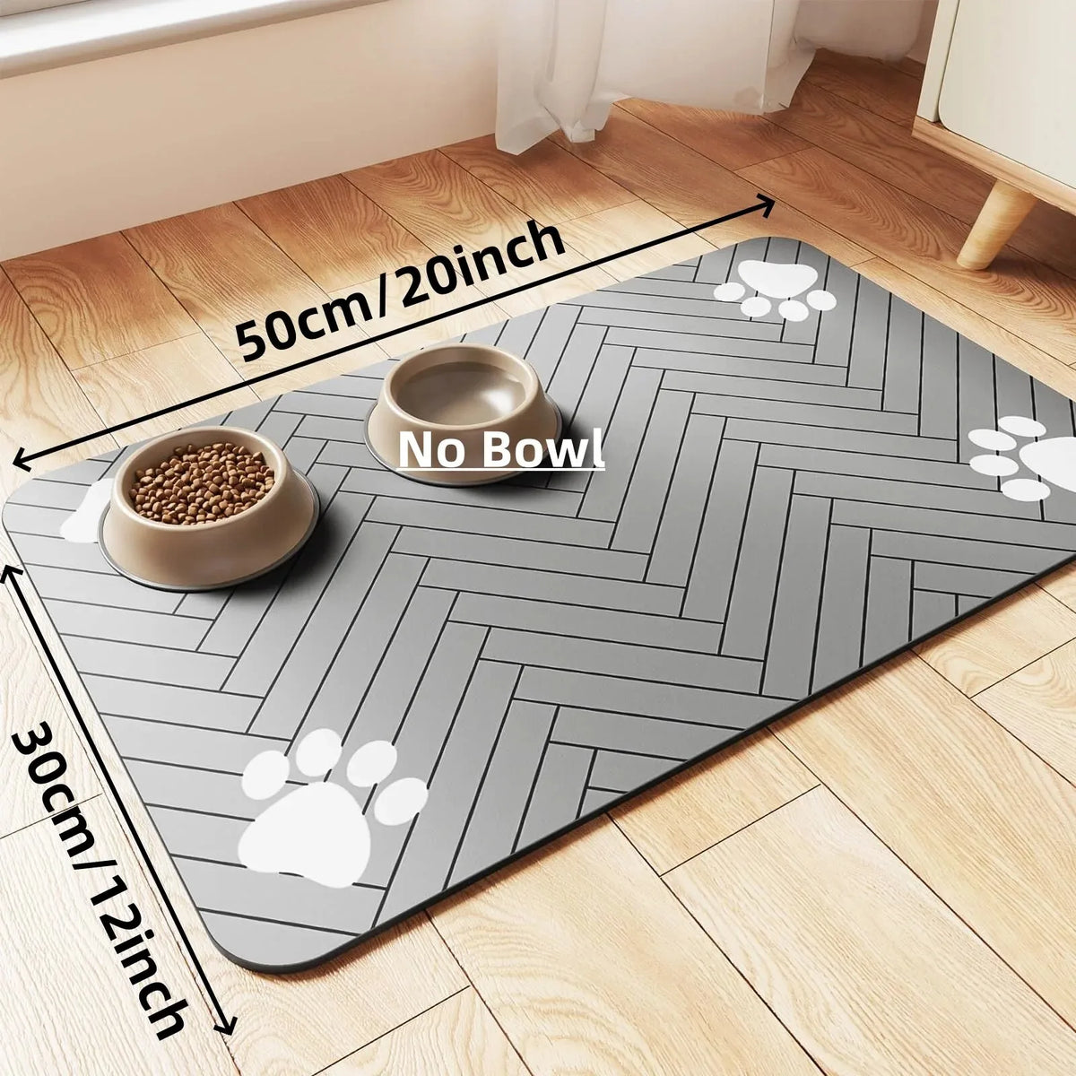 Pet Feeding Mat Absorbent Rubber Backing Quick Dry