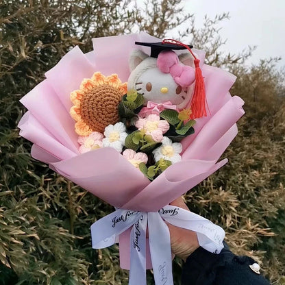 Cartoon Plush Flower Bouquet Artificial Rose Doll Gift