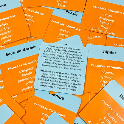 Mini ¡Adivina Esa Palabra! 50 Spanish Family Game Cards – After Dinner Entertainment & Interactive Word Guessing for Family