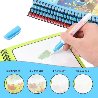 Magic Water Drawing Book Reusable Mess Free Coloring Set