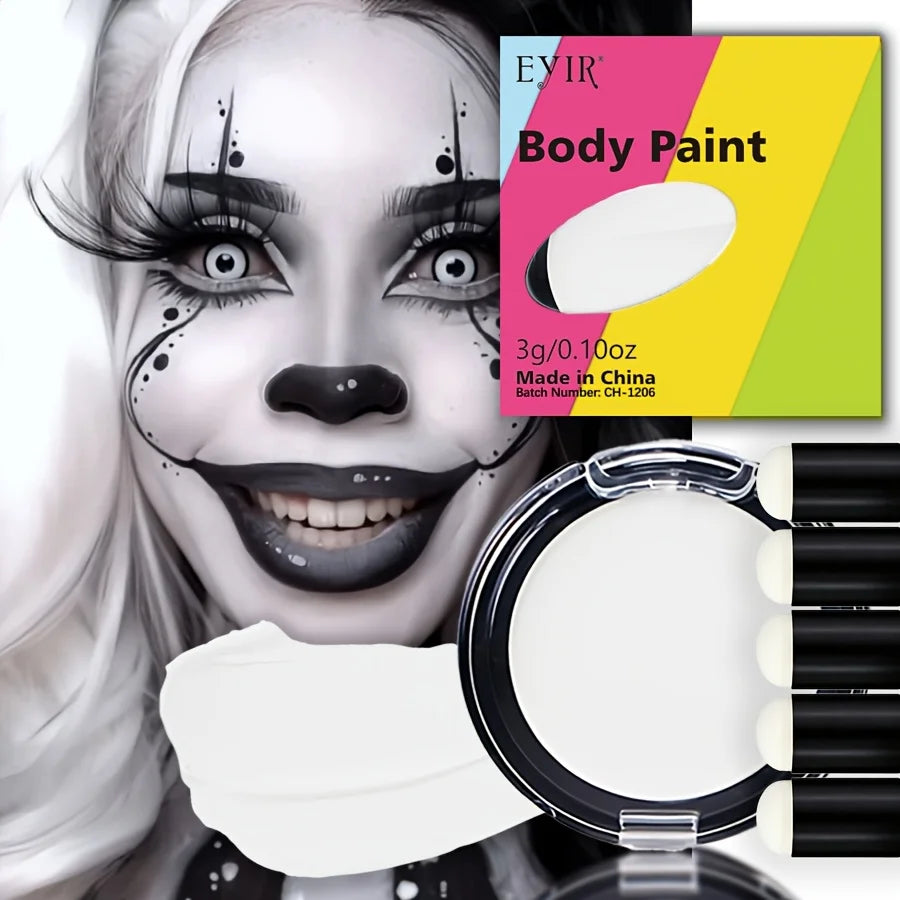 12 Color Cream Body Paint UV Reactive Face Paint Palette Color Changing Makeup Kit DIY Body Art Festival Party Makeup Set Ideas