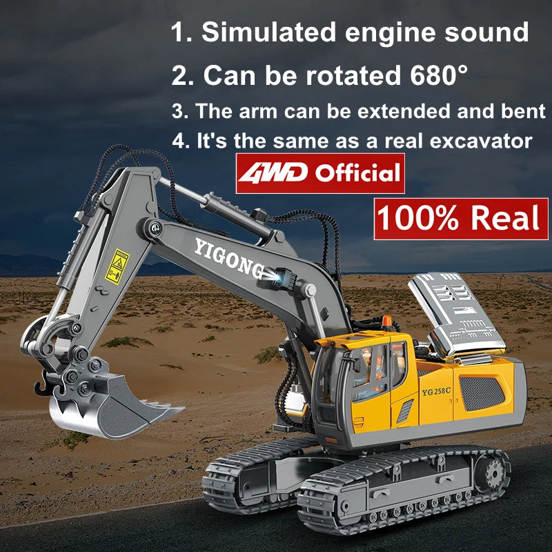 RC Excavator Dump Truck Toy 4WD Remote Control Model