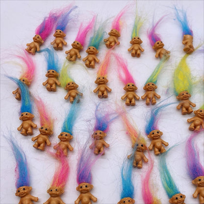 Vintage Lucky Troll Dolls Cute Mini Figure Set