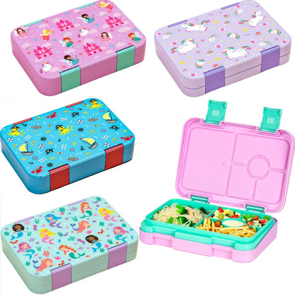 37oz Adorable Cartoon Printed Bento Box Microwavable Divided Lunch Box Leakproof BPA-Free Snack Food Container for School Picnic