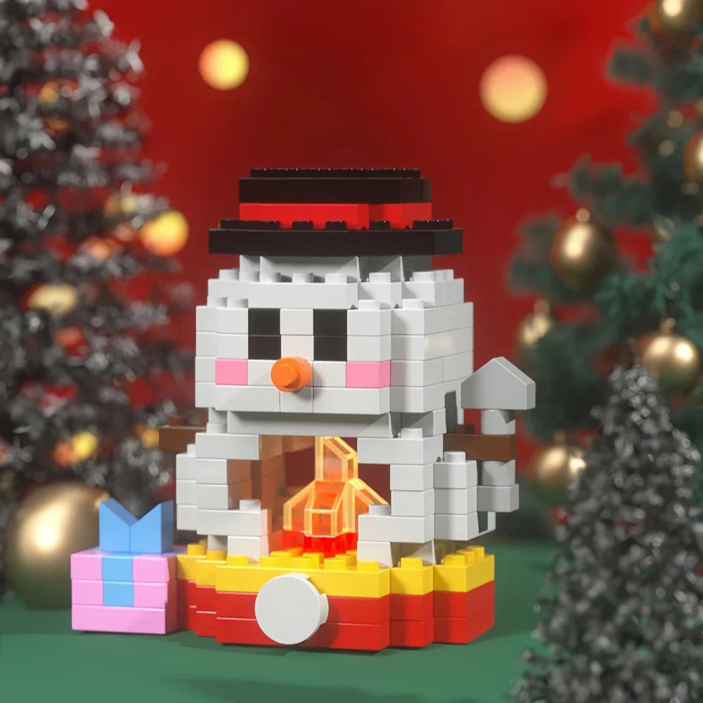 Knew Built Christmas Micro Mini Building Blocks Toys - Santa Claus, Christmas Tree, Reindeer, Snowman Elements - Perfect Gifts