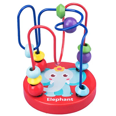 Wooden Bead Maze Roller Coaster Toddler Abacus Toy