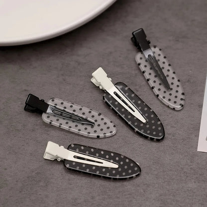 Polka Dot Acrylic Hair Clips Women BB Hair Snap Barrettes