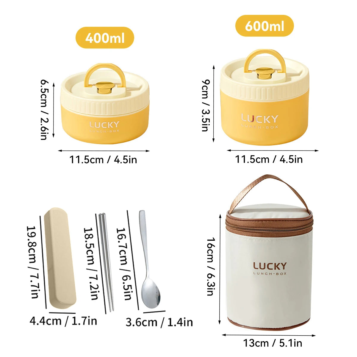 WORTHBUY 304 Stainless Steel Keep Warm Lunch Box For Student Kids Leak-proof Round Insulated Food Jar For Cold And Hot Food