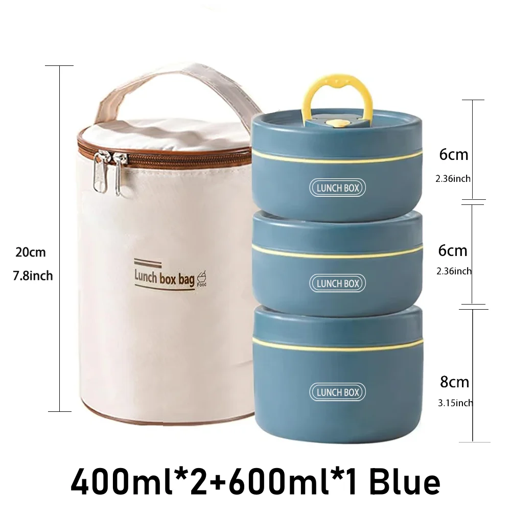 Stackable Stainless Steel Thermal Lunch Box Insulated Container Set 3 Tier