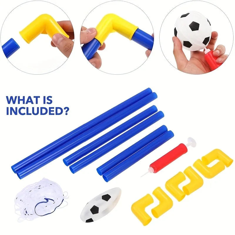 Portable Kids Soccer Goal Set Mini Football Net Kit 44x25cm