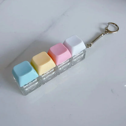Decompression Keyboard Key Fidget Keychain Finger Pinch Toy