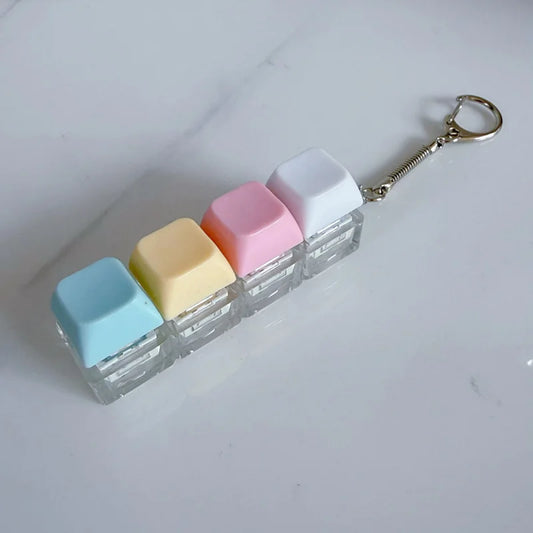 Decompression Keyboard Key Fidget Keychain Finger Pinch Toy