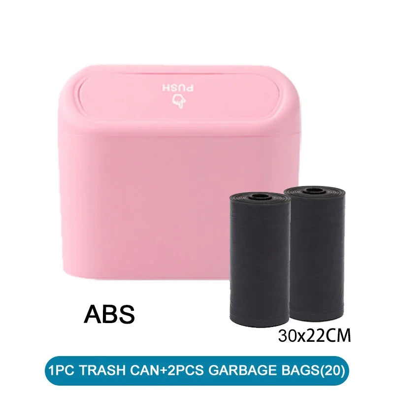Leakproof Mini Car Trash Can Compact Vehicle Garbage Bin Set