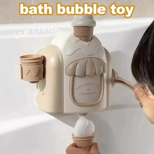 Kids Bath Bubble Foam Machine Toddler Ice Cream Maker