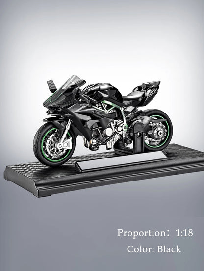 Model Diecast Motocycle Toys Ornament, 1:18/1:36 Car Rotating Rubber Rires Desktop Ornament Gifts
