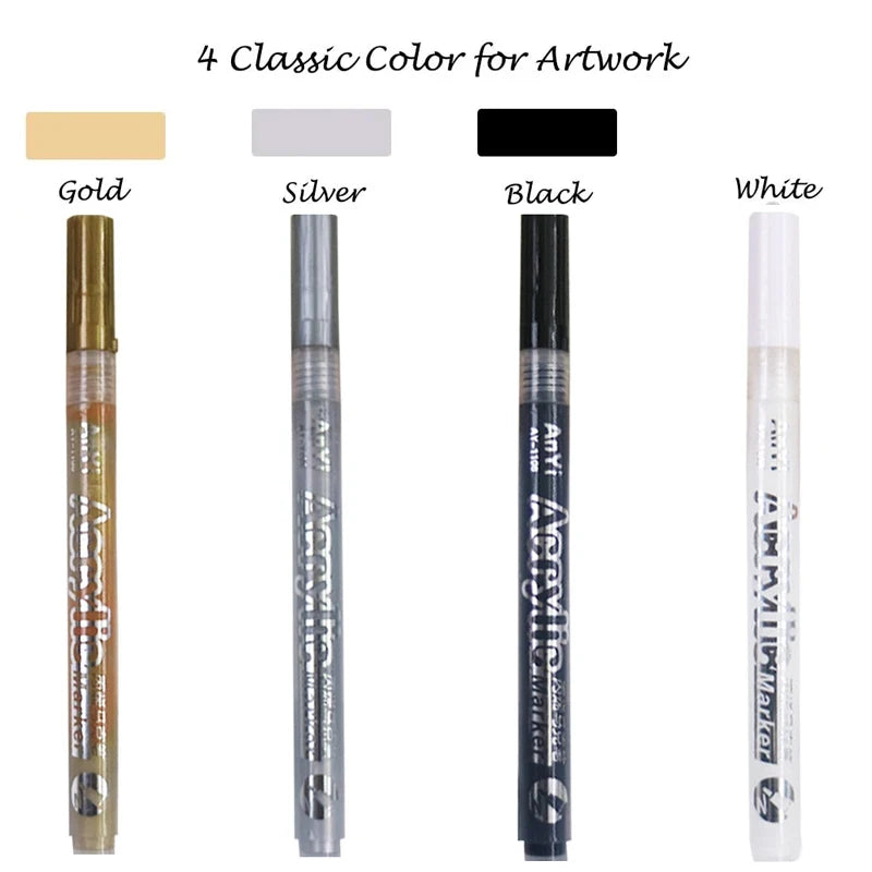 Acrylic Markers Paint Pen Set Extra Fine Tip Art Markers 3Pcs