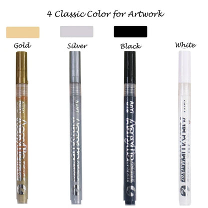 Acrylic Markers Paint Pen Set Extra Fine Tip Art Markers 3Pcs