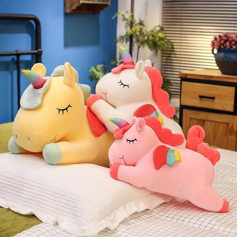 Rainbow Unicorn Plush Toy: Angel Pony Plush Doll Stuffed Cushion