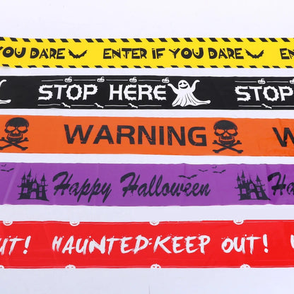 Halloween Warning Tape Plastic Skull Caution Line