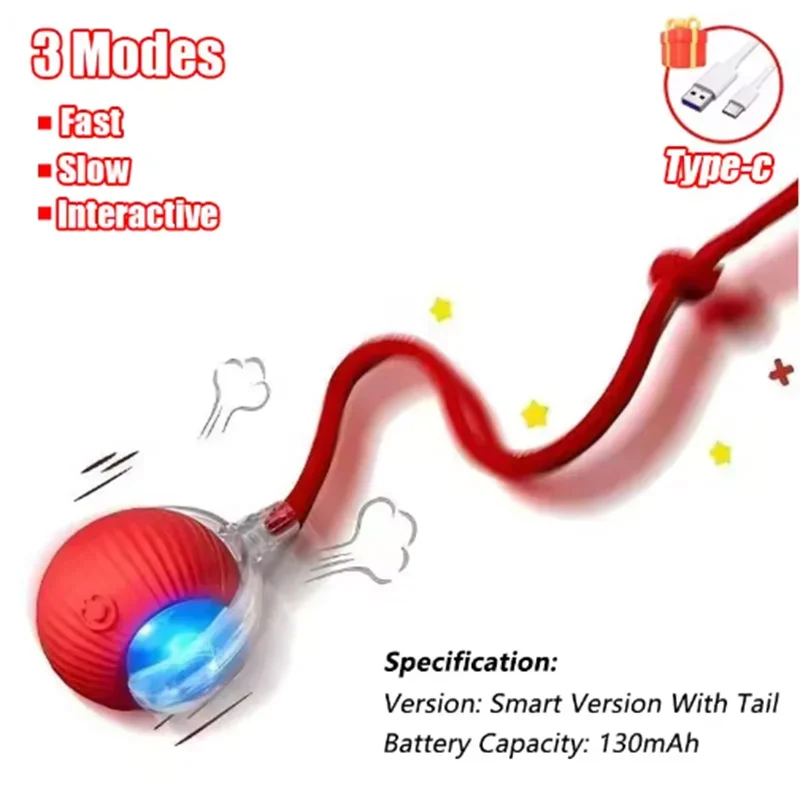 Rechargeable Automatic Rolling Ball Cat Toy Electric