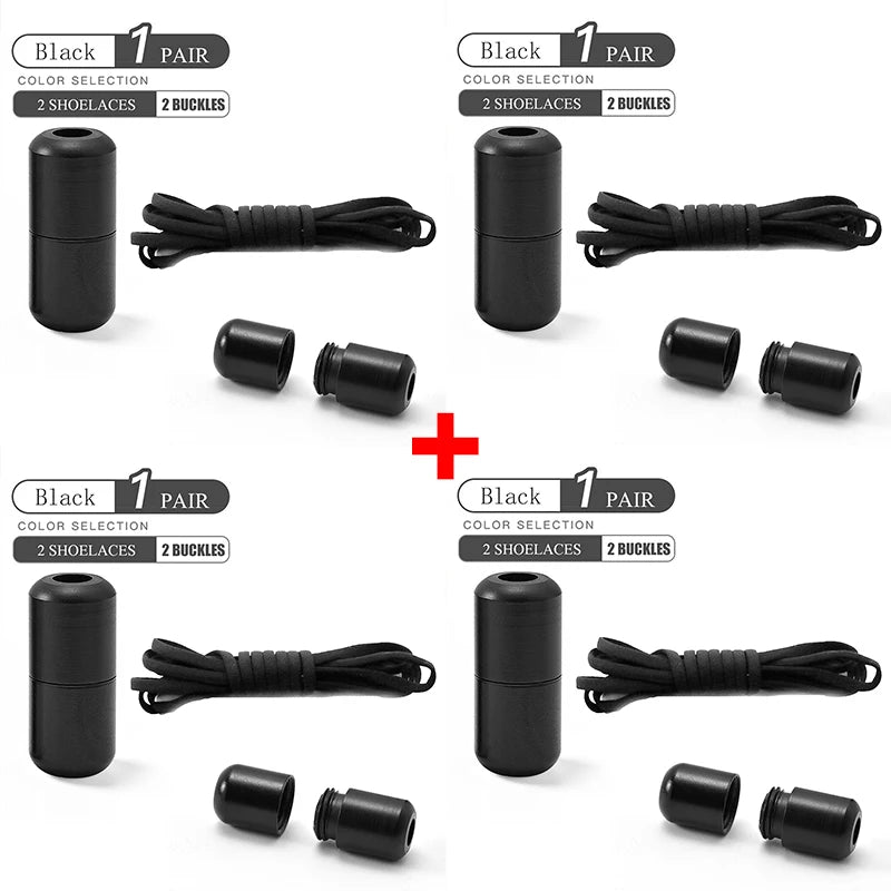 Elastic No Tie Shoelaces Semicircle Lazy Metal Lock Laces