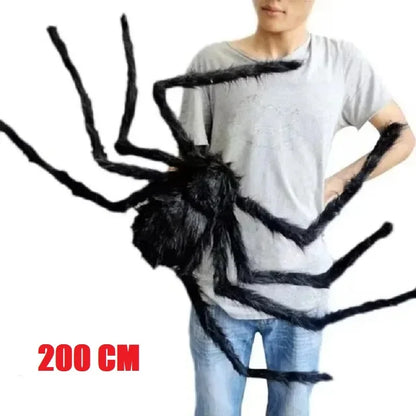 Halloween Giant Plush Spider Black Outdoor Decor Prop