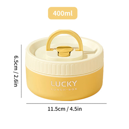 WORTHBUY 304 Stainless Steel Keep Warm Lunch Box For Student Kids Leak-proof Round Insulated Food Jar For Cold And Hot Food