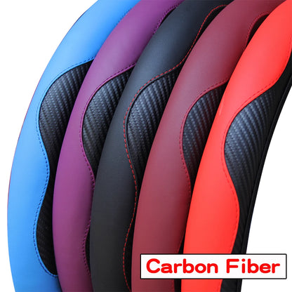 Carbon Fiber Steering Wheel Cover for 14.5 to 15 Inch Wheels