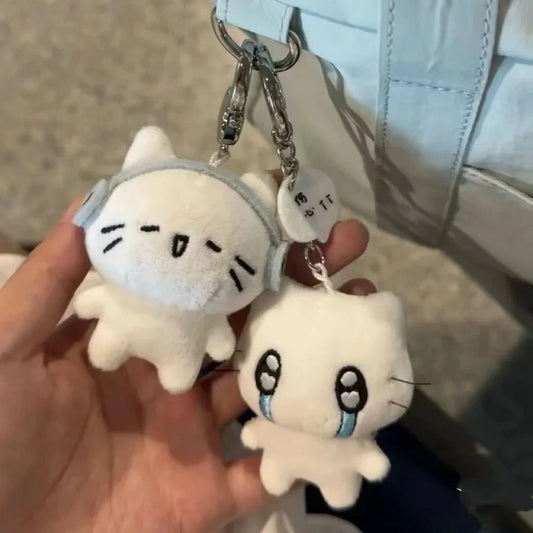 Cute Cat Plush Keychain Cartoon Animal Bag Charm Pendant