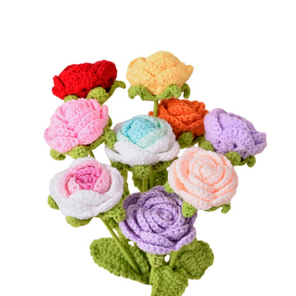 Knitting Flower Rose Tulips Daisy Bouquet Crochet Floral