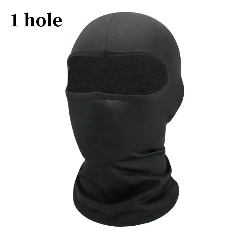 Black Full Face No Hole Cover Hat Women Men   Cs Balaclava Cap Sun Uv Protection Bike Motorcycle Multi-Hole Ski Mask