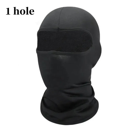 Black Full Face No Hole Cover Hat Women Men   Cs Balaclava Cap Sun Uv Protection Bike Motorcycle Multi-Hole Ski Mask