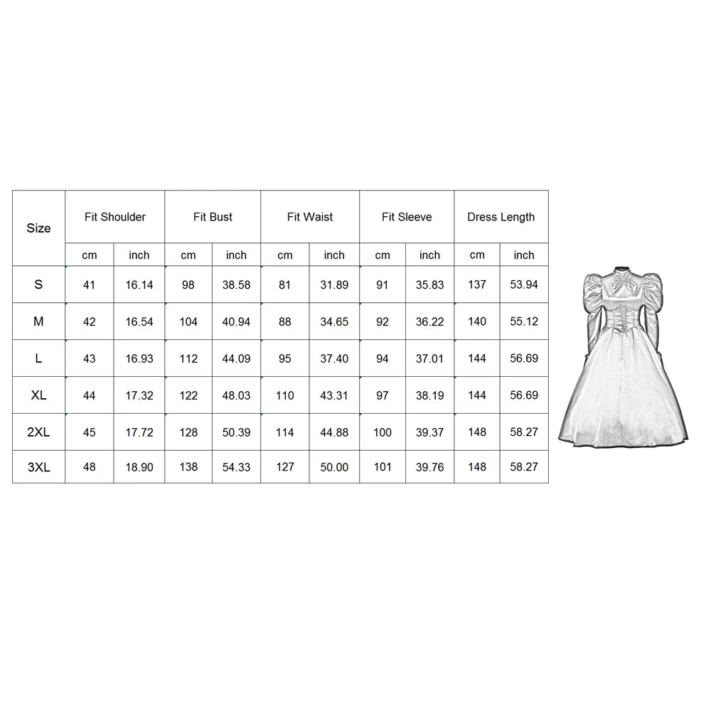 Women Gothic Victorian Dress Renaissance Ball Gown Vampire  Rococo Costume Black
