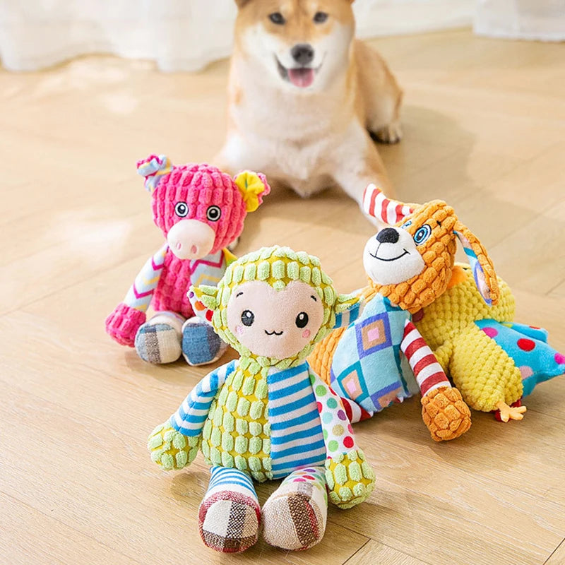 Squeaky Pet Plush Puzzle Toy Fleece Dog Chew Accent