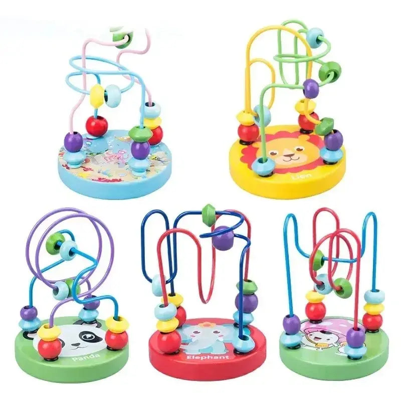 Wooden Bead Maze Toy Preschool Learning Circle