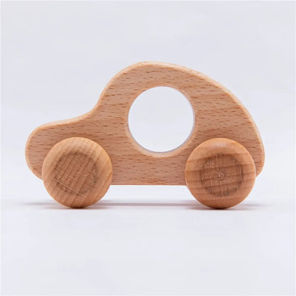Wooden Baby Car Toy Dinosaur Teething Toy for Toddlers
