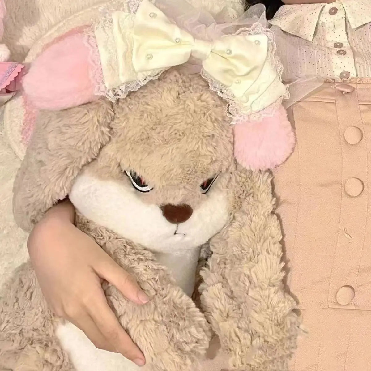 Large Angry Rabbit Plush Toy Soft Cotton Room Decor