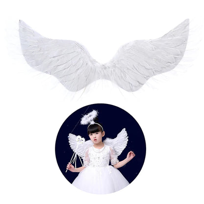 White Angel Feather Wings Cosplay Costume Accessory Set