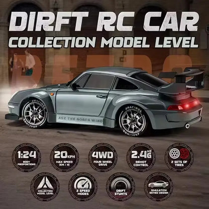 1:24 4WD RC Drift Car Mini 4x4 Remote Control Model