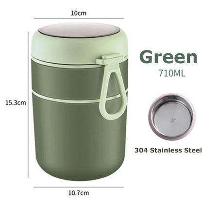 Stainless Steel Food Thermal Jar Insulated Soup Cup Lunch Box 530ml 710ml