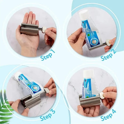 Stainless Steel Toothpaste Squeezer Roller Metal Tube Wringer