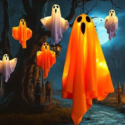 LED Hanging Ghost Light Outdoor Halloween Decor
