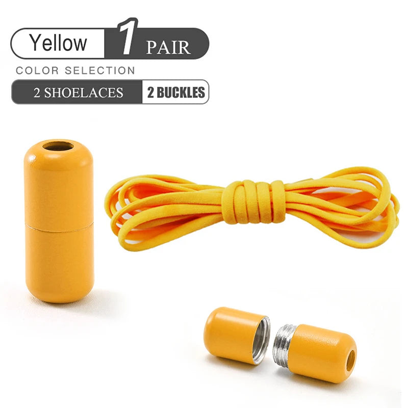 Elastic No Tie Shoelaces Semicircle Lazy Metal Lock Laces