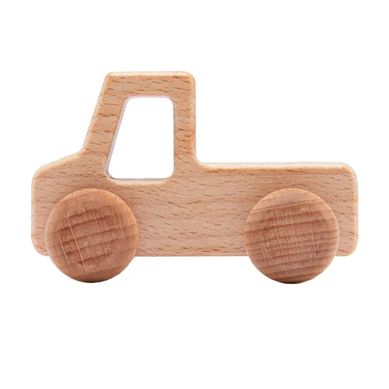 Wooden Baby Car Toy Dinosaur Teething Toy for Toddlers
