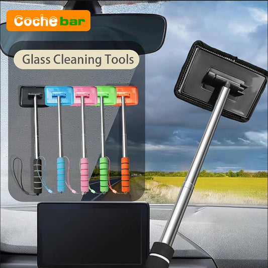 Telescopic Automobile Glass Wiper Scraping Tool Clean Brush