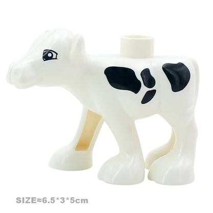 Big Size Building Blocks Cat Dog Pig Rabbit Model Accessories Compatible Bricks Farm Animals Set Assemble Education Toys For Kid