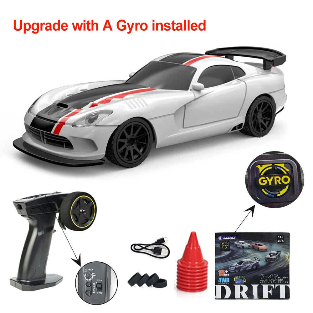 1:43 Gyro RC Drift Car 4WD Radio Control Mini Model
