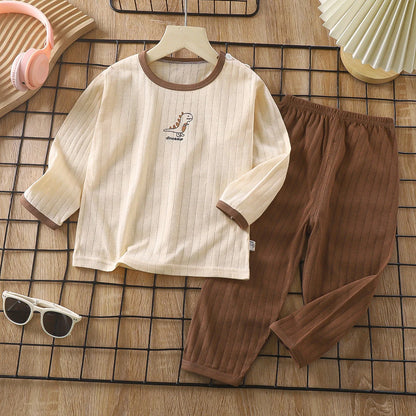 Baby Cotton Pajamas Set Long Sleeve Toddler Sleepwear